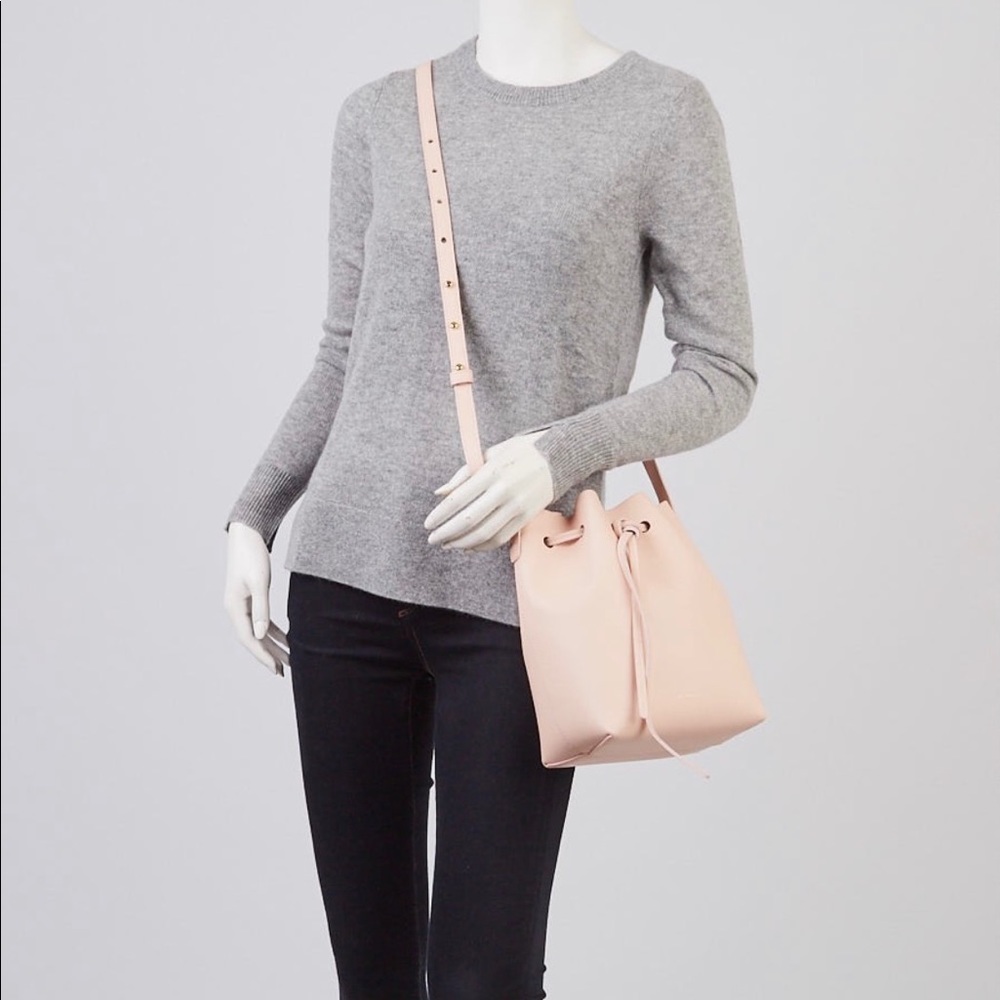 Mansur Gavriel Calfskin Light Pink Bucket Bag - Picture 6 of 14